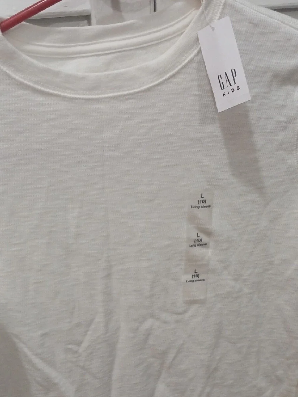 Gap Kids Boys Size 10( L) Classic White Long Sleeve Crewneck Top
